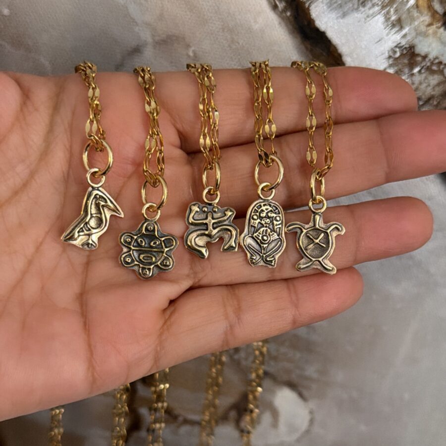 Brass Petroglyph Pendant